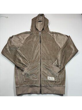 Fairplay Hoodie Men's S Brown Polyester Full Zip Raglan Sleeve Sports Workout
